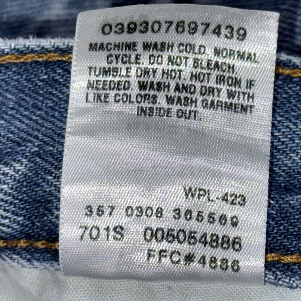 Vintage Levis 505 Jeans Denim Blue Mens 36x32 Fits 35x31 Straight Leg Light Wash - Picture 6 of 16